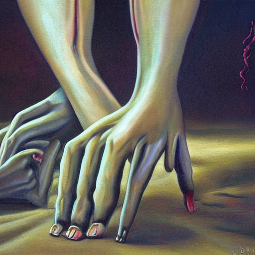 A Car Crawling With Human Hands And Feet, Surrealist Paintin...