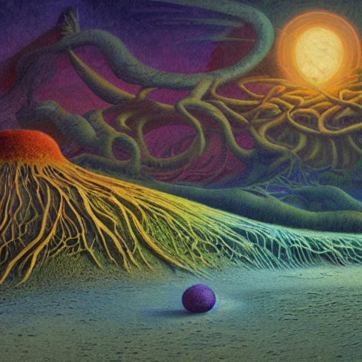 An Epic Artistic Colourful Natural Scene On An Alien Planet....