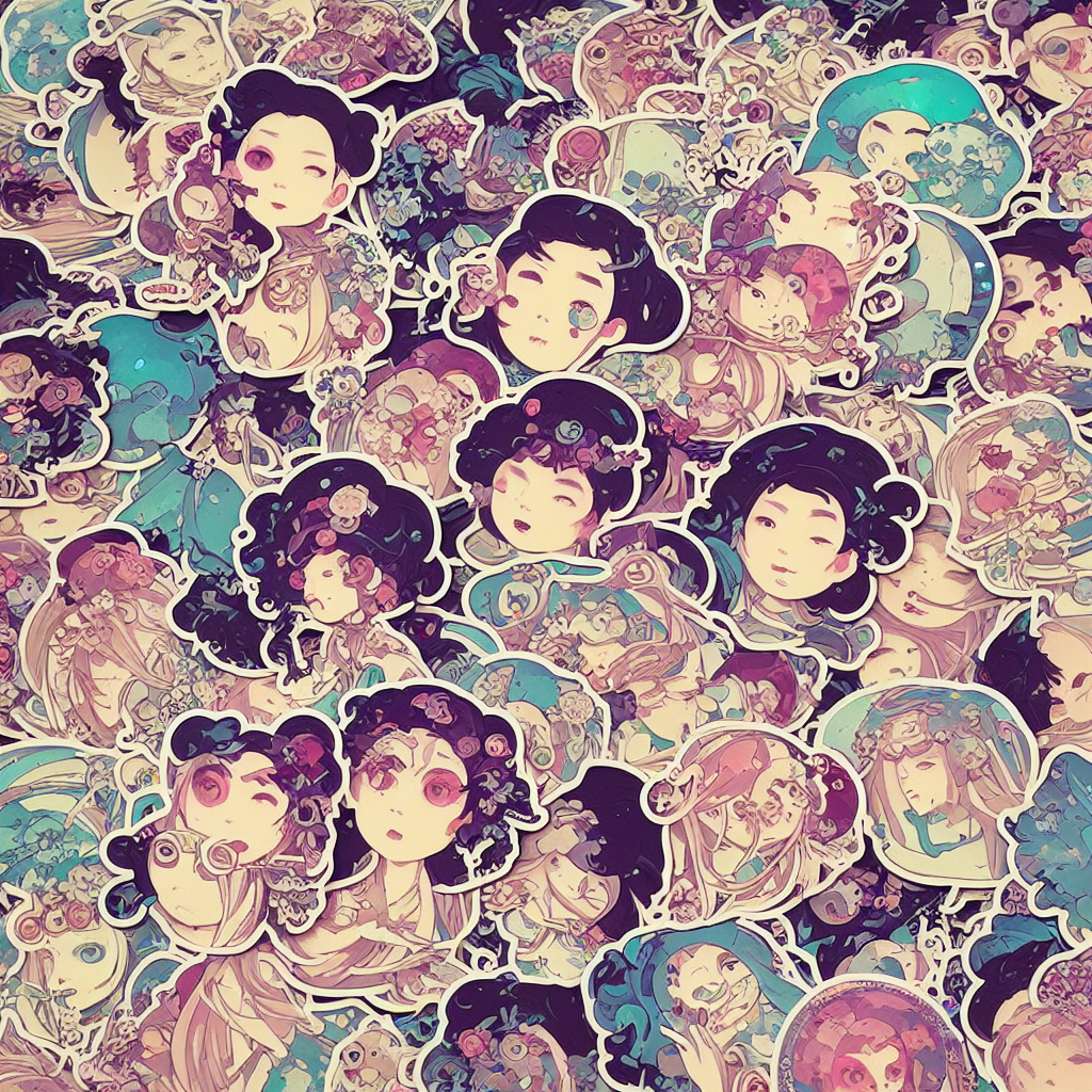 Victo Ngai Cute Girl Necromancer Sticker Decal Design, Highl...