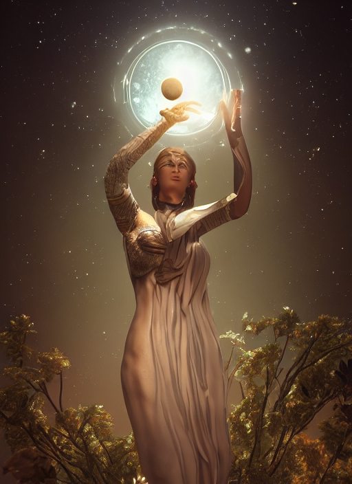 Artemis Holding The Moon In Her Hands , Closeup, Macro, Fill...