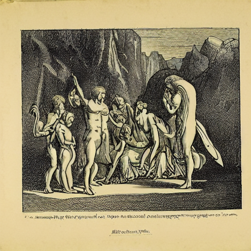 A Plate Illustration Of Miltons Paradise Lost
