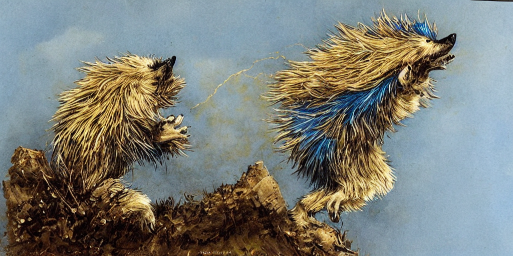 A Cute Blue Hedgehog With Big Gold Ring And Blue Lightning I...