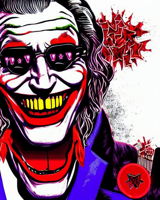 Portrait Of Joe Biden With Sunglasses As The Joker Stars Str...