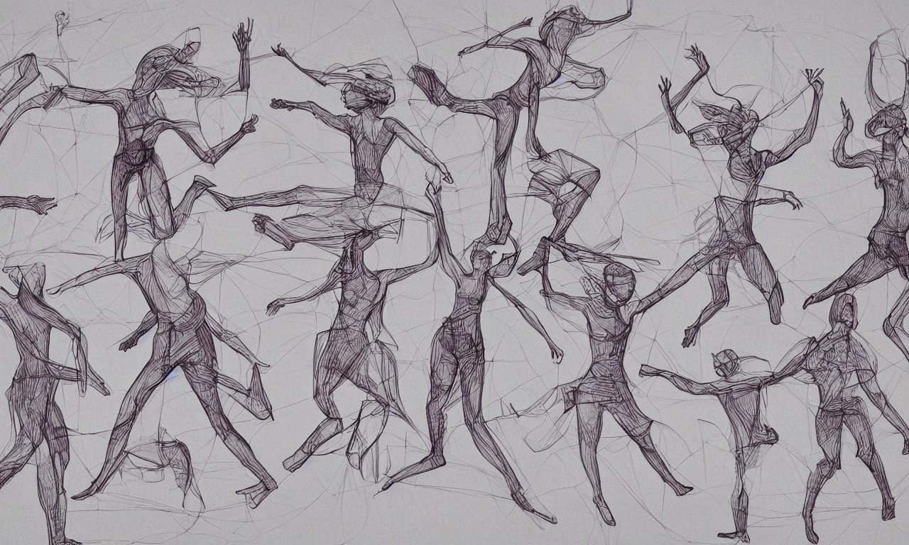 Dancing, Man Pages, Voinic Manuscript, 3 D Art, Digitial Ill...