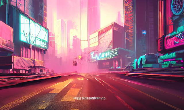 Photo Environement Cyberpunk Road  4, 4 K Rtx Hdr Volume Lig...