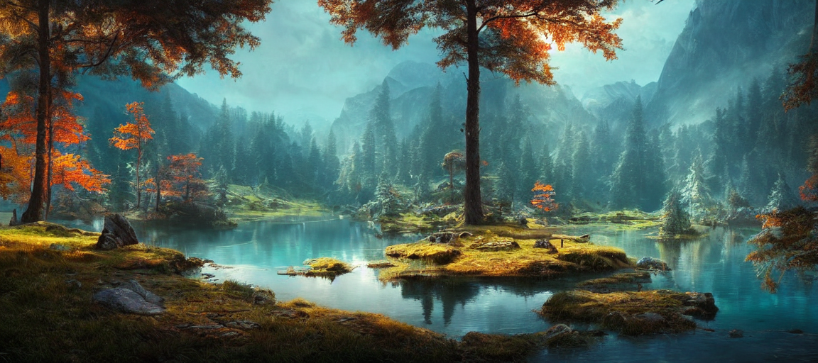 Magic Lake, Beautiful Landscape, Environment, Colors, Cinema...