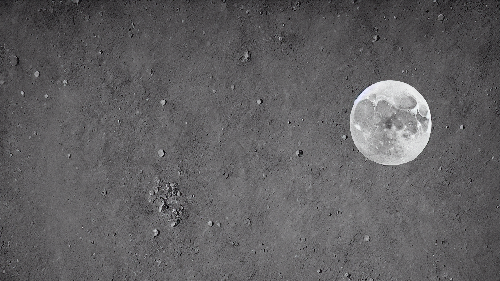 Breaking Moon As Seen From The Surface Of The Moon, Highly D...