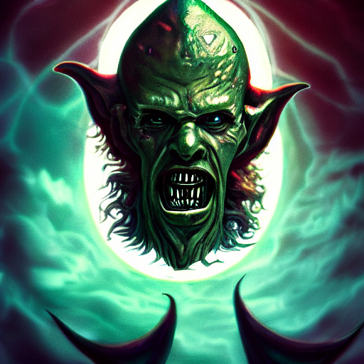 Evil Occult Grimoire, Painted Cover Laughing, 4 K Ultra Real...