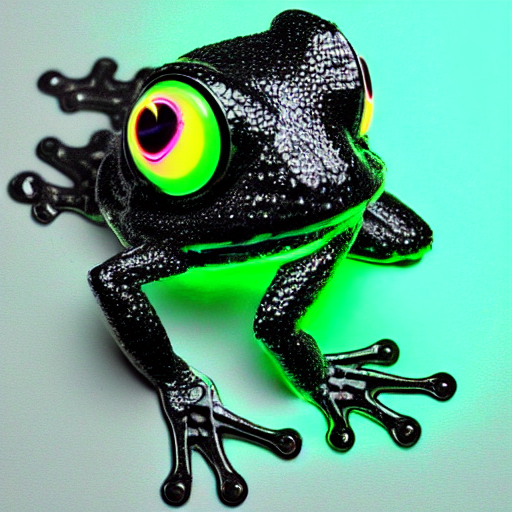 A Bioluminescent Biomechanical Tree Frog Made Of Metal, Cybe...