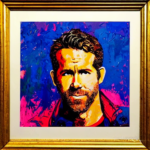 Ryan Reynolds By Leroy Neiman, Intricate, Ultra Detailed Pai...
