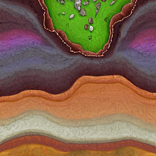A Side Profile Of Earth Soil And Rock Layers, With Hidden Bo...