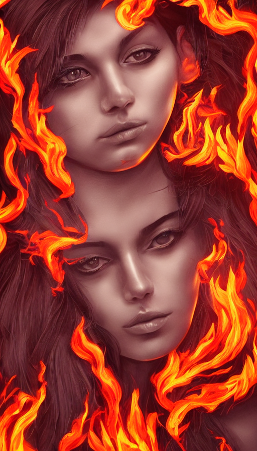 Women Made Out Of Flames, Illustration, High Quality, 4 K, A...