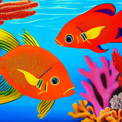 Beautiful Colorful Tropical Fish With Coral Reef Background...