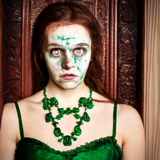 Portrait Of A Terrified And Frightened Beautiful Young Woman...