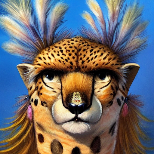 Beautiful Fluffy Cheetah Giraffe Hybrid Mixed Creature Chara...