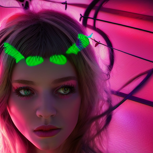 Neon Butterfly Girl, By Weta Fx, By Wlop, Majestic Look, Cin...