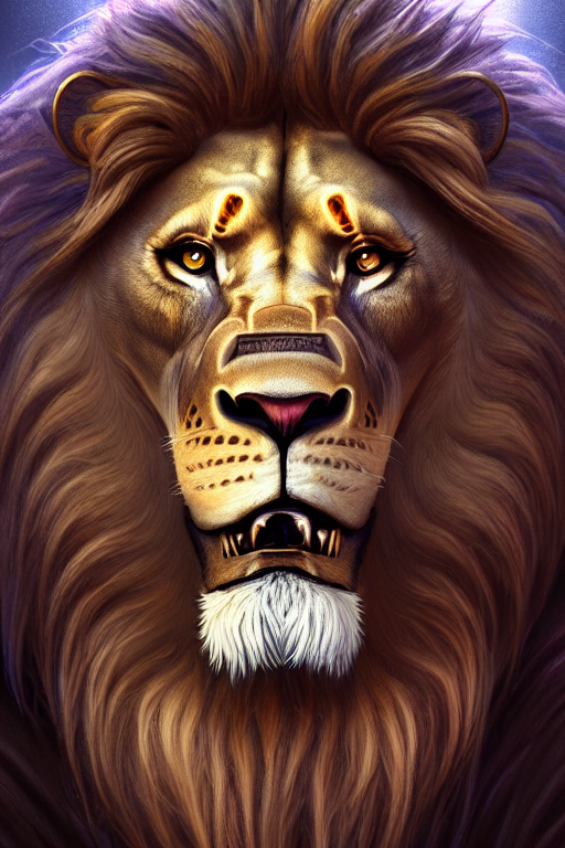 A Anthropomorphic Lion Wizard, Diffuse Lighting, Fantasy, In...
