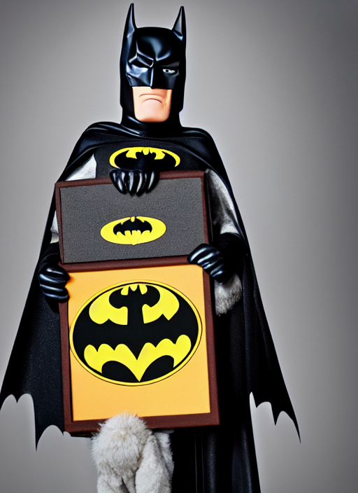 Portrait Photo Still Of Michael Keaton As Batman Holding A S...