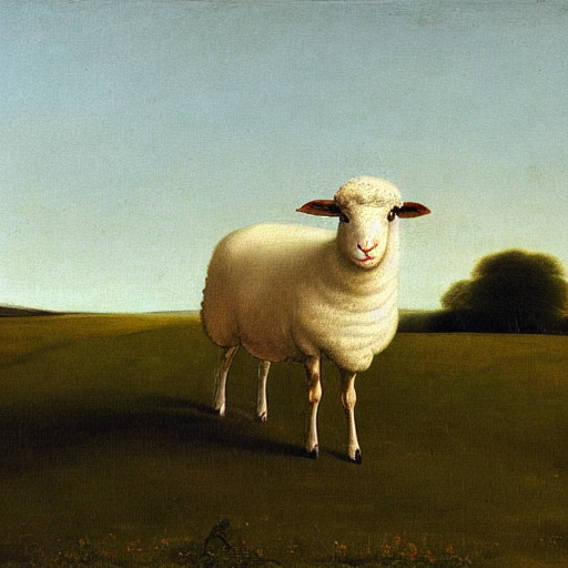 Oil Painting By George Stubbs Of A Sheep On A Meadow At Dawn...