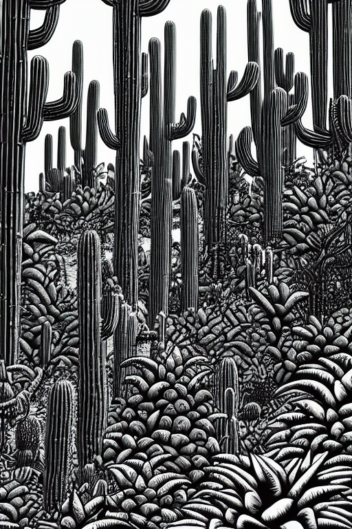 Art By Brian Reedy, A Beautiful Black Ink Linocut Print Of A...