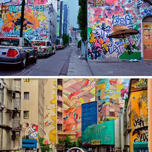 A City Filled With Graffiti, Studio Ghibli, Anime Wes Anders...
