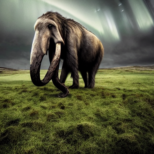 The Last Surviving Pack Of Mammoth Roaring While Looking Upw...