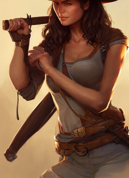Female Indiana Jones, Art By Artgerm And Greg Rutkowski And...