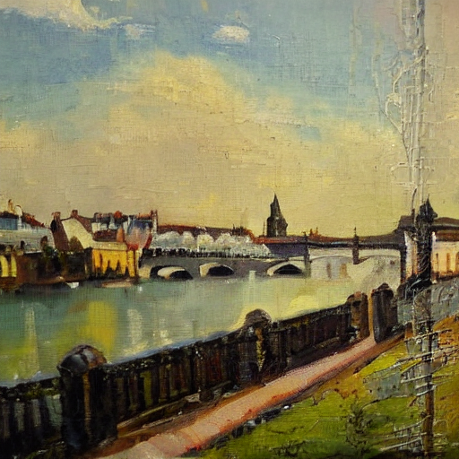 Landscape Of Nantes In France Oil Painting