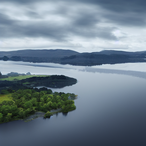 Loch Lomond, Shot From Above, Contest Winner, Photorealistic... — Stable Diffusion AI Prompt: loch lomond, shot from above, contest winner, photorealistic, cinematic, terrage...