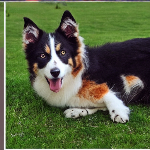 A Photo Of Borber Collie Head On Common House Cat Body