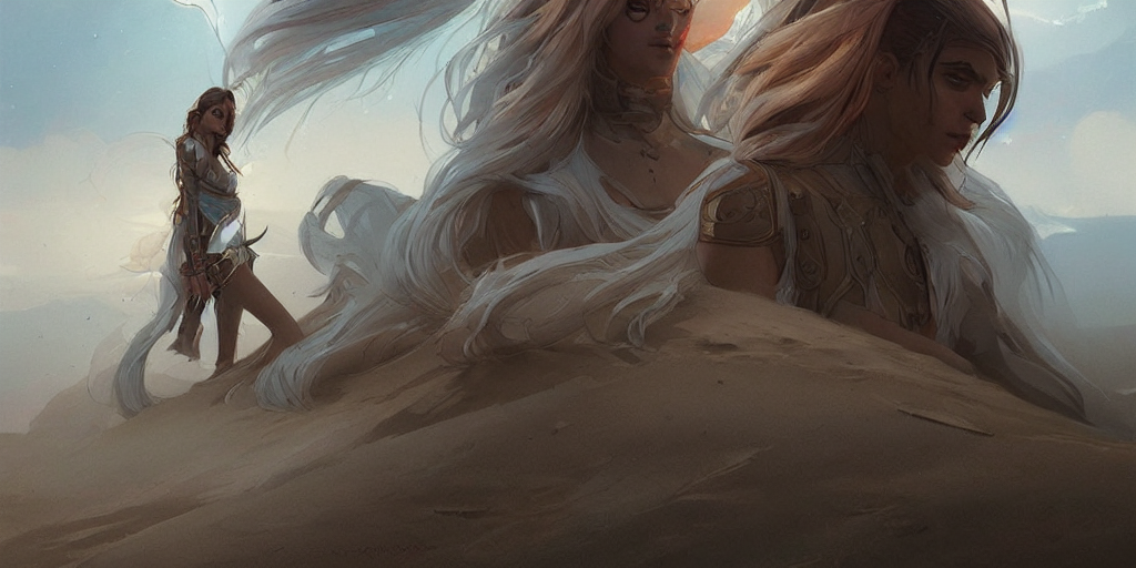 Dunes Of Lost Time, Art By Artgerm And Greg Rutkowski And Ma...