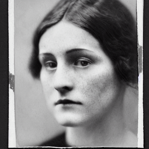 Edwardian Headshot Photograph Of A Pale Woman, With Freckles...