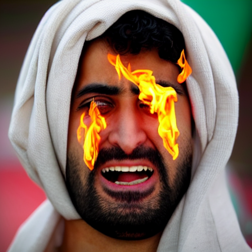 A Happy 3 3 Year Old Palestinian Man With His Eyes On Fire,...
