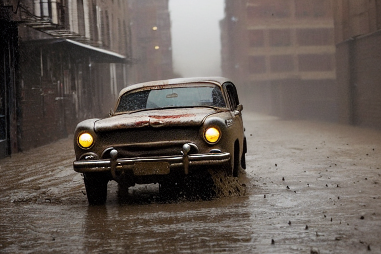 Street Photography By Saul Leiter, In A New York Muddy Alley...