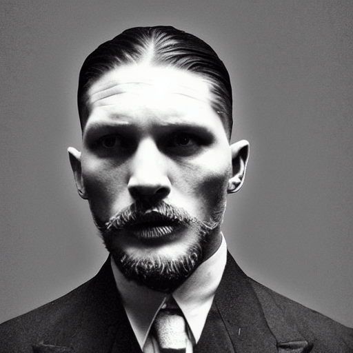 Edwardian Headshot Photograph Of A Hitman, Tom Hardy, Cillia...