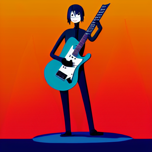 A 2 D Guitarist Character Design, Vector Art, Digital Art, P...