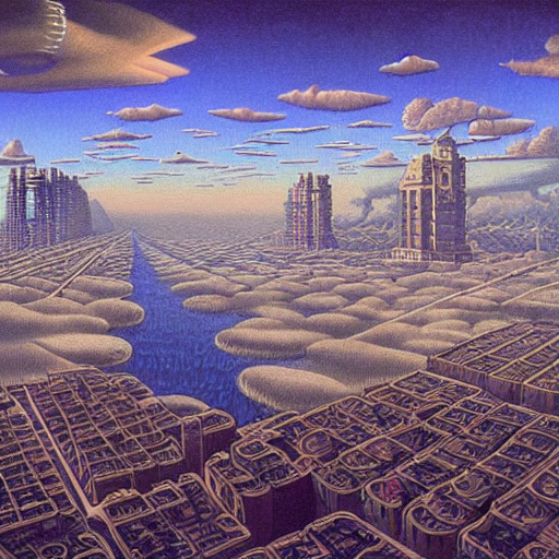 A Painting By Rob Gonsalves. Cyberpunk, Synthwave, Steampunk...