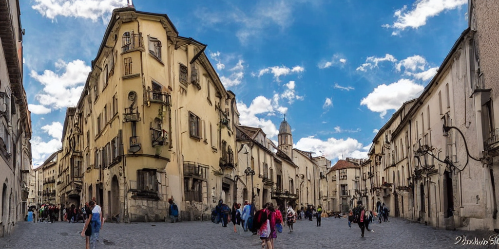 Munster Street Ghibili Style Clouds Sunny Day