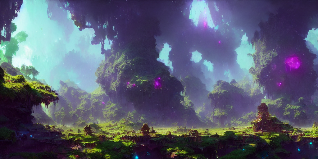 Green Valley, Fantasy Dreamy Beautiful, Space Environment, H...