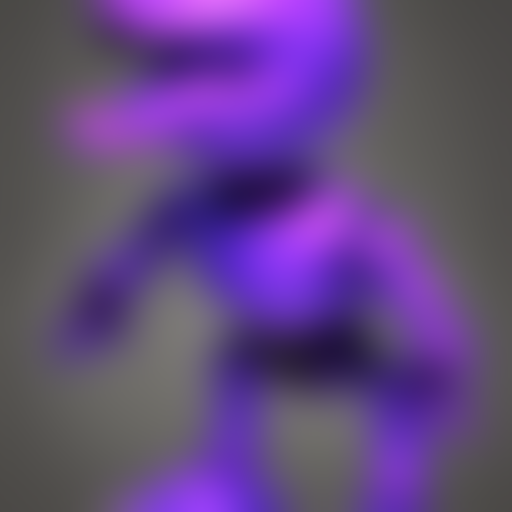 A Purple Biomechanical Duck, Cybertronic, Glowing Blue Eyes,...
