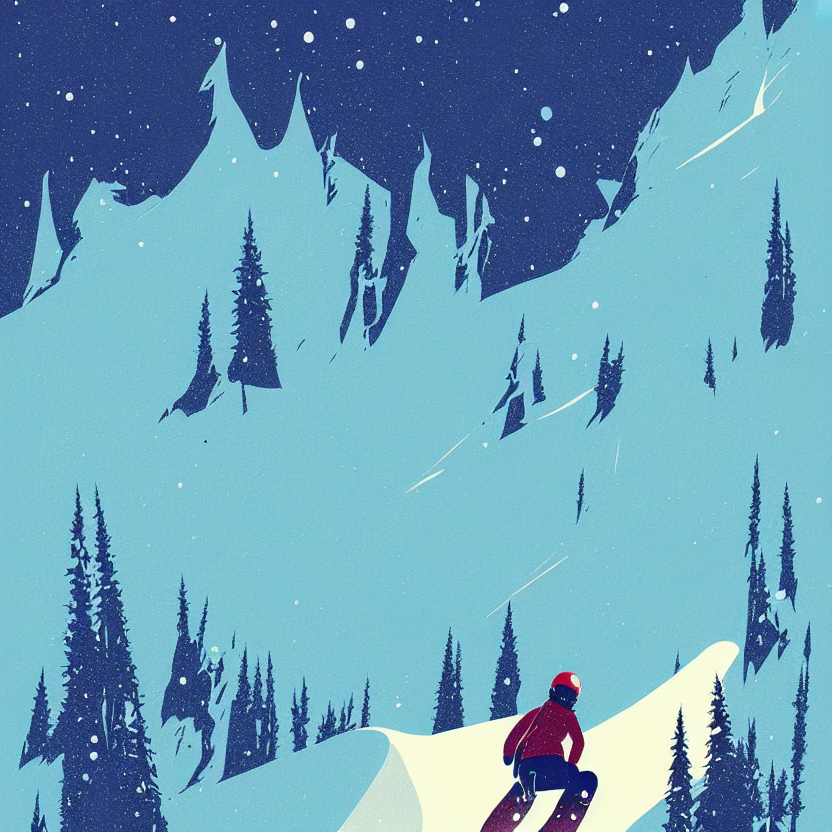 Snowboarding In The Alps, Advertising Poster, Limited Neutra...