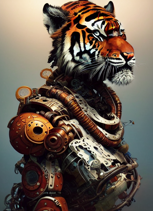 Portrait Of Tiger, Robot Steampunk, Floral Horizon Zero Dawn...
