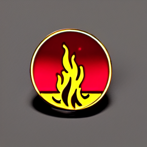 A Windy Fire Flame Warning Label Enamel Pin, Studio Lighting...