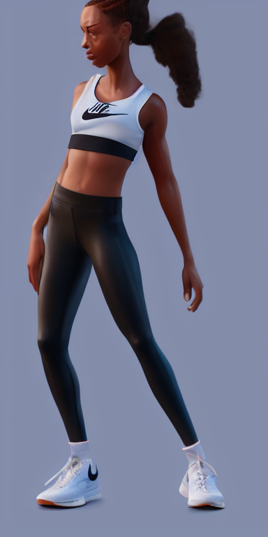 Full Body Character, Of A Nike Model, Stylized, Trending On...