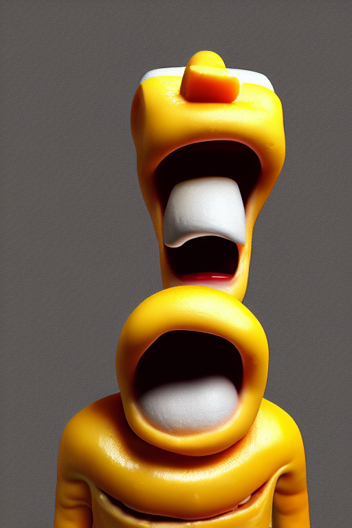 A Man Made Of Cheese Screaming, Extremely Detailed, Trending...