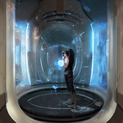 Woman Emerging From A Cryostasis Pod, Full Of Hope, Sci Fi S...
