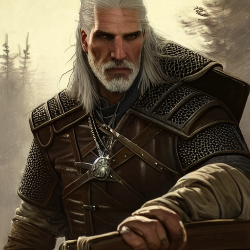 Geralt Of Rivia After A Hunt, Award Winning Composition, Pai...