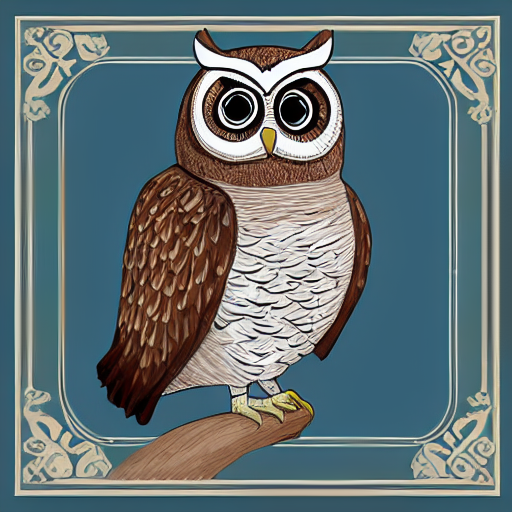 A Stern - Looking Owl Dressed As A Librarian, Digital Art
