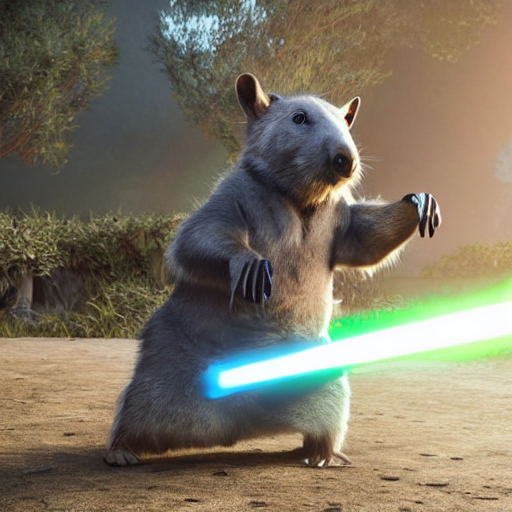 An Anthropomorphic Bipedal Wombat, Standing Upright, Star Wa...
