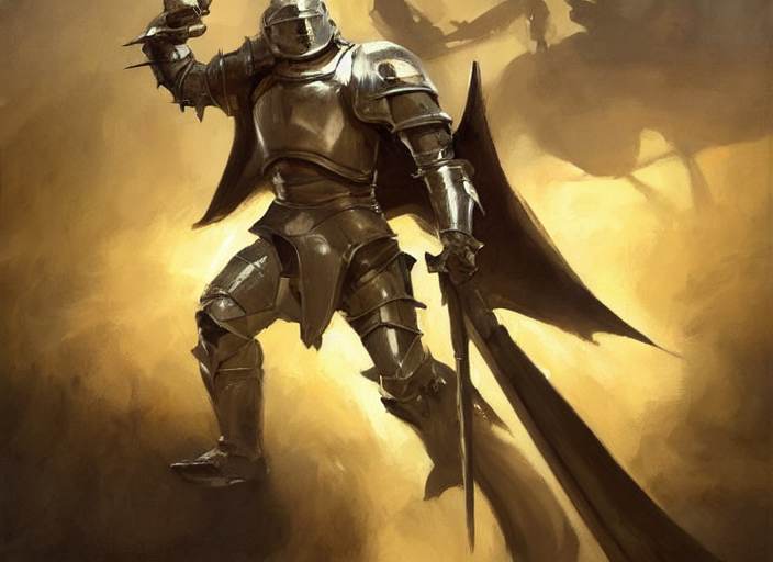 Greg Manchess Oil Matte Portrait, Blond Knight With Glasses...